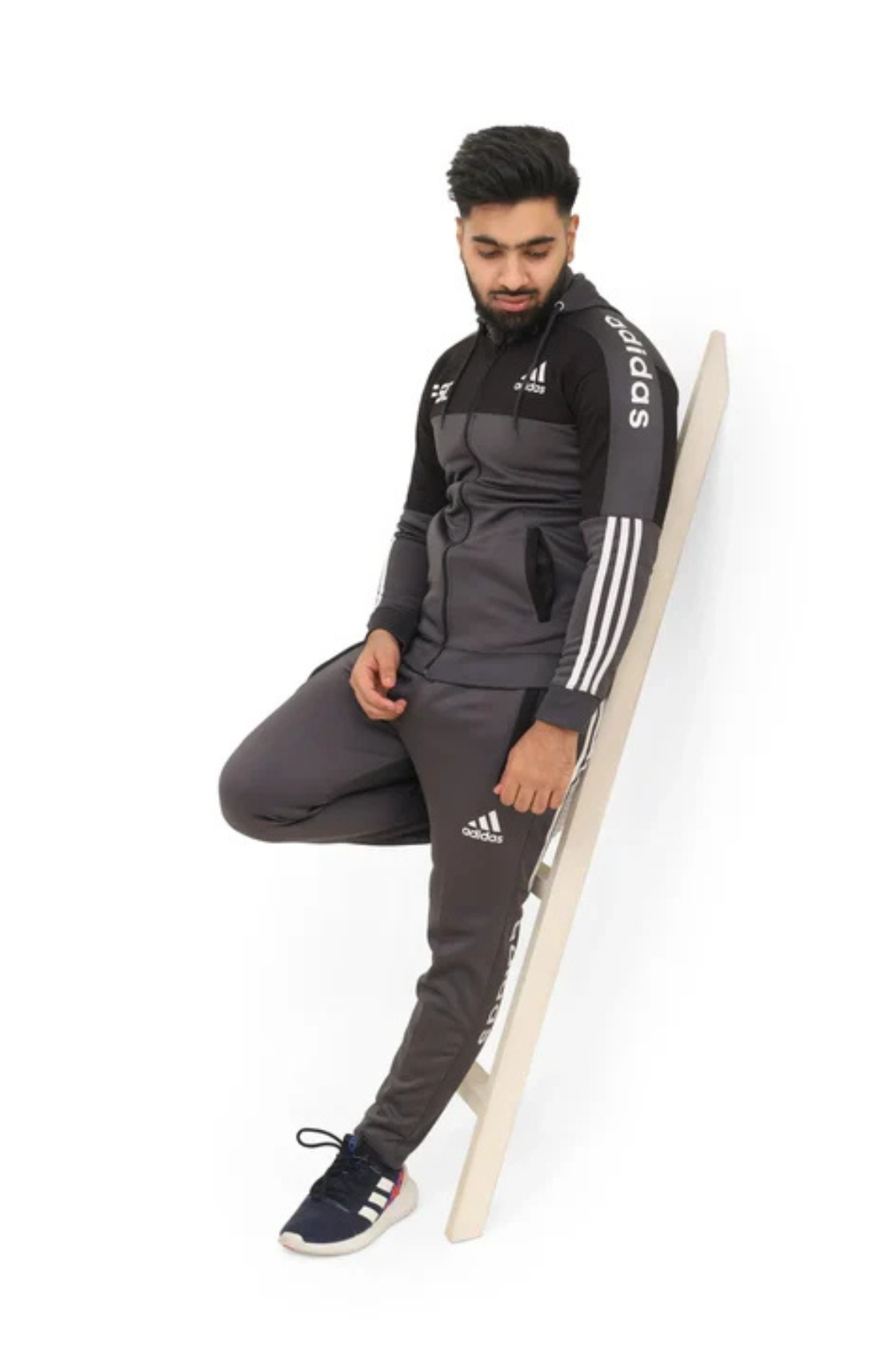 Grey adidas Men's Hooded Track Suit